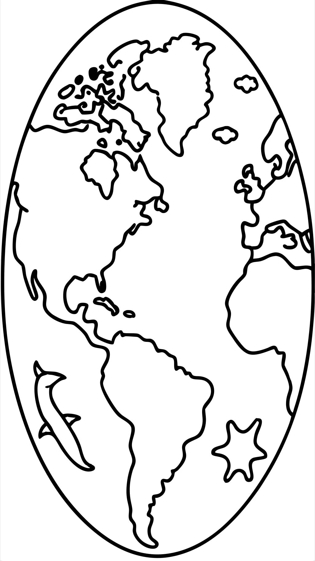 map of world coloring page